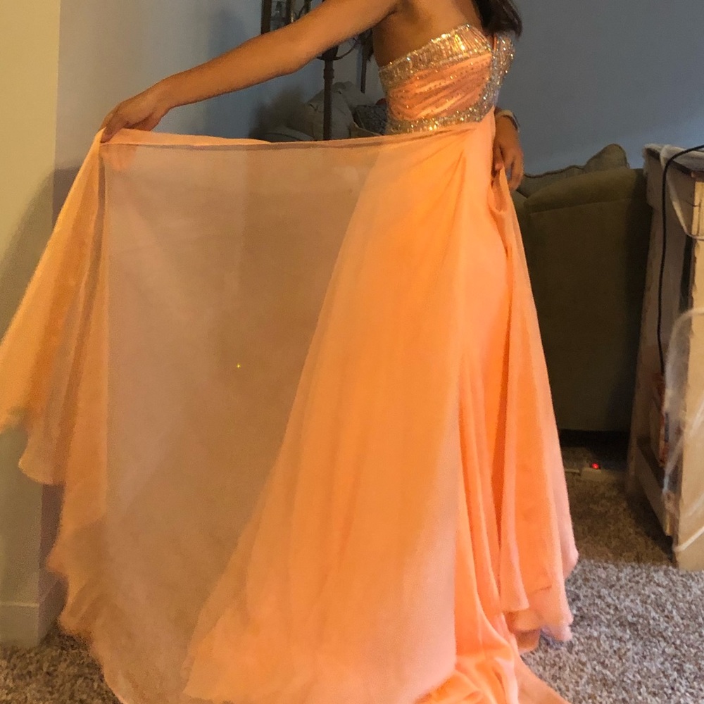 alyce paris dress 80254 salmon color